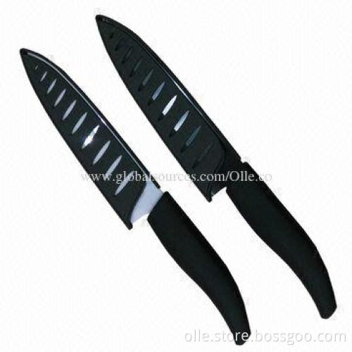 Black and White Ceramic Chef Knife with PP Sheath